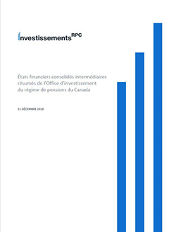 RPC Investissements-États financiers consolidés intermédiaires résumés de l’Office d’investissement du régime de pensions du Canada