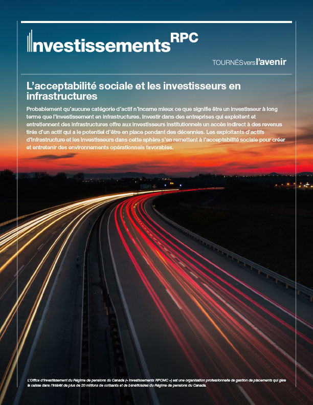 L’acceptabilité sociale et les investisseurs en infrastructures Cover FR